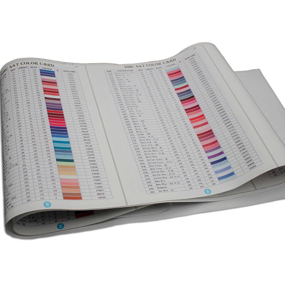 Diamond Painting Full Range 447 DMC Diamond Color Card Rhinestone Color Identification Card Square / Round Diamond