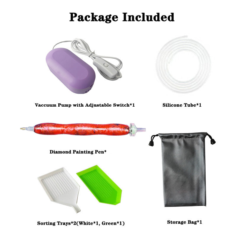 Diamond painting tool electric suction vacuum Pen point drill pen glue free DIY diamond sticking set