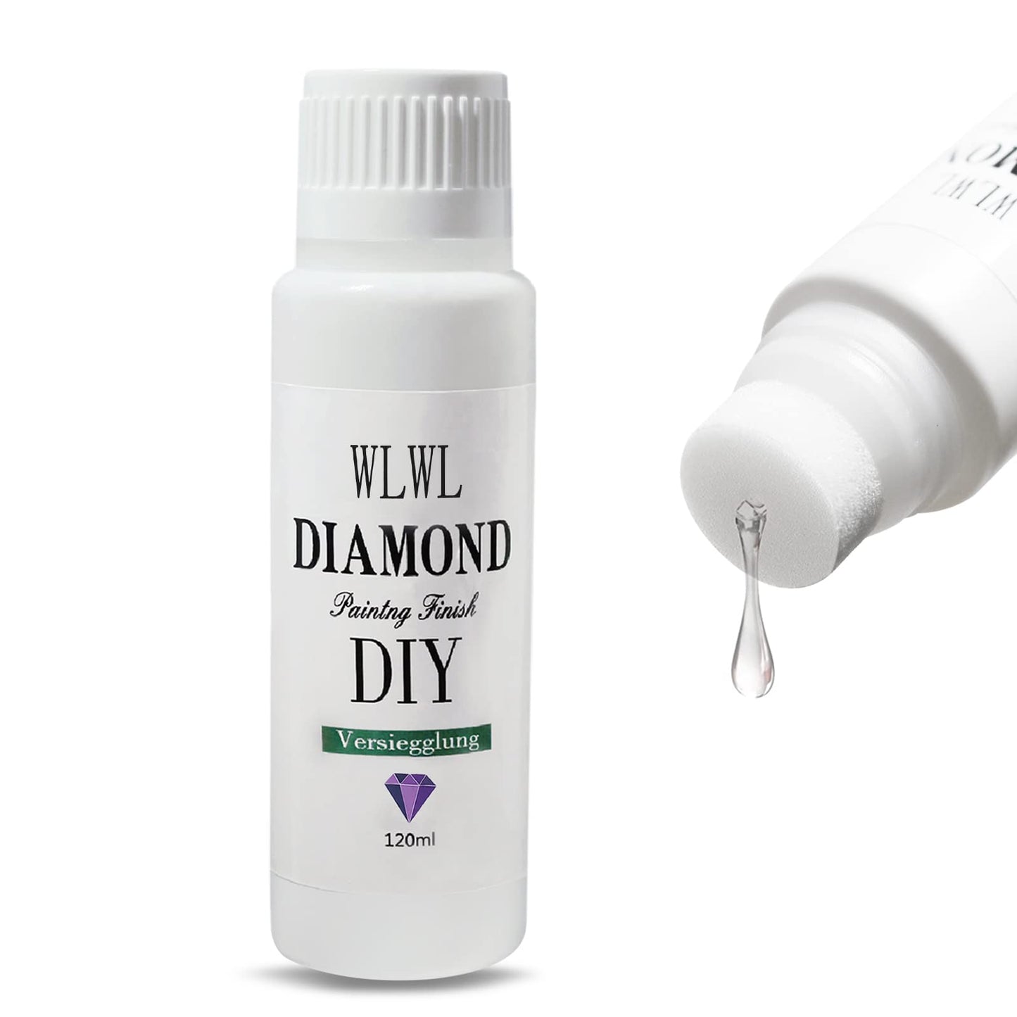 Diamond Painting Sealer, Scdom 120ML Fast Drying Diamond Painting Glue with Sponge Head-tool