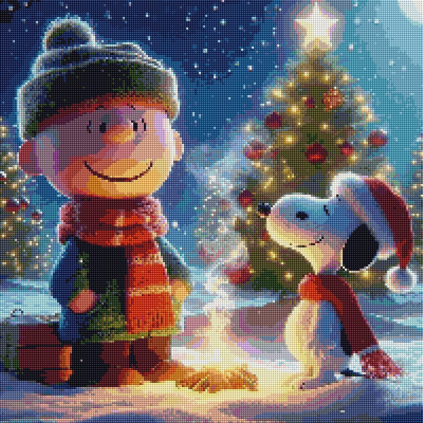 Diamond Painting Family Full Resin Square Fairy Dust Crystal AB Stone Diamond Painting Arts Snoopy Christmas丨DF0040