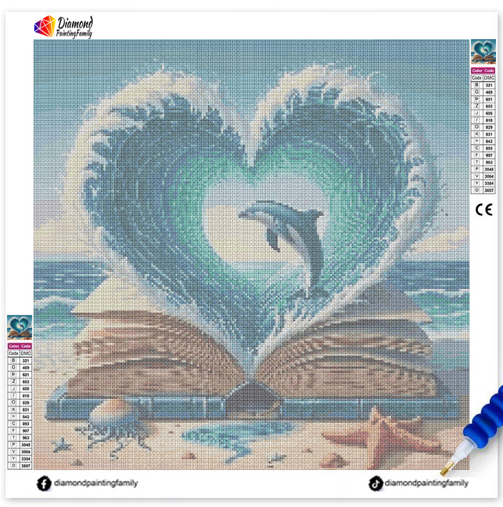 Diamond Painting Family Full Resin Square Fairy Dust Crystal AB Stone Diamond Painting Arts Ocean Books丨DF0048