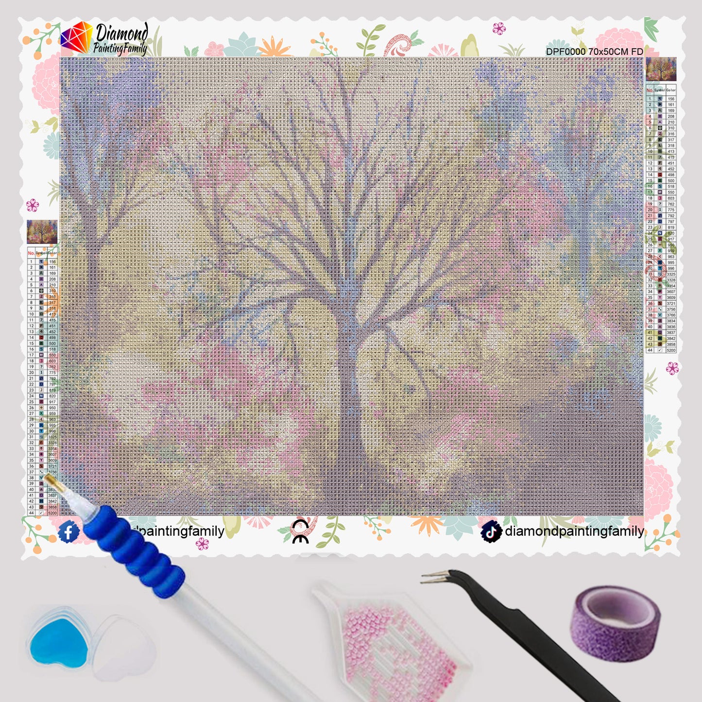 Diamond Painting Family Full Resin Square Fairy Dust Crystal AB Stone Diamond Painting Arts Colorful Forest丨DF0103