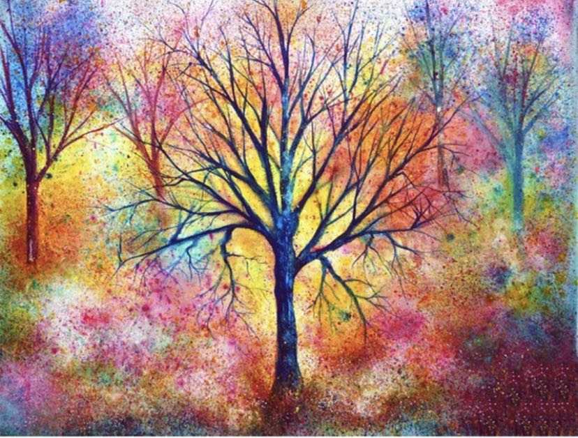 Diamond Painting Family Full Resin Square Fairy Dust Crystal AB Stone Diamond Painting Arts Colorful Forest丨DF0103