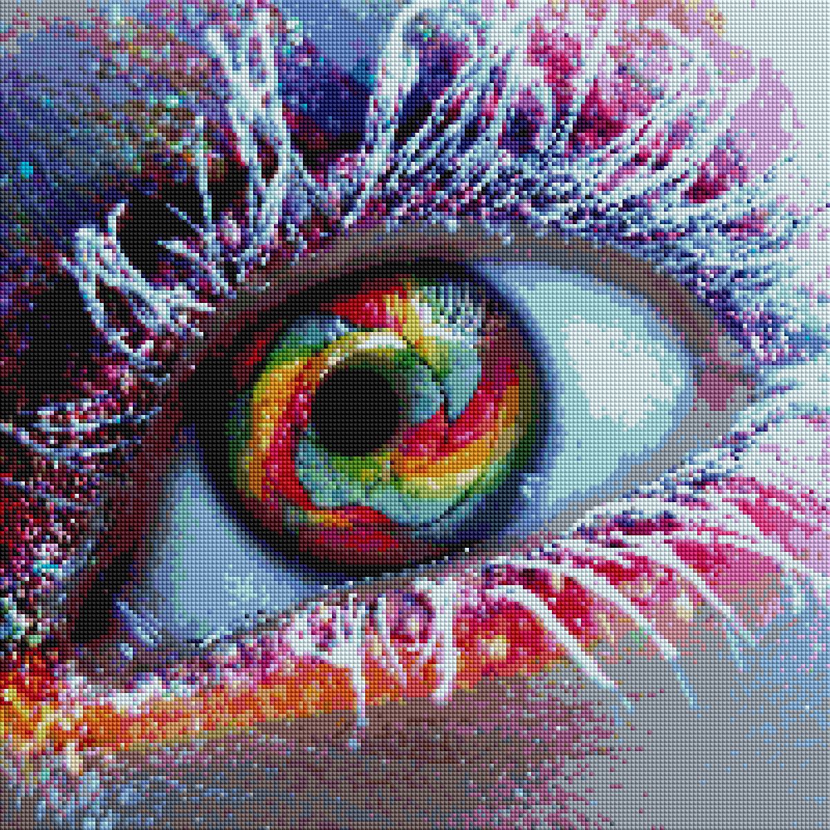 Diamond Painting Family Full Resin Square Fairy Dust Crystal AB Stone Diamond Painting Arts Eye Of God丨DF0109