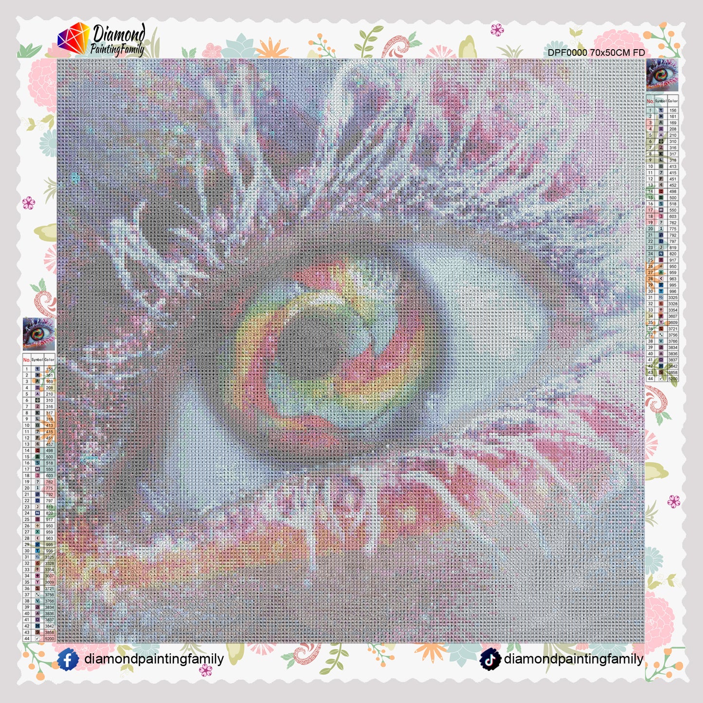 Diamond Painting Family Full Resin Square Fairy Dust Crystal AB Stone Diamond Painting Arts Eye Of God丨DF0109