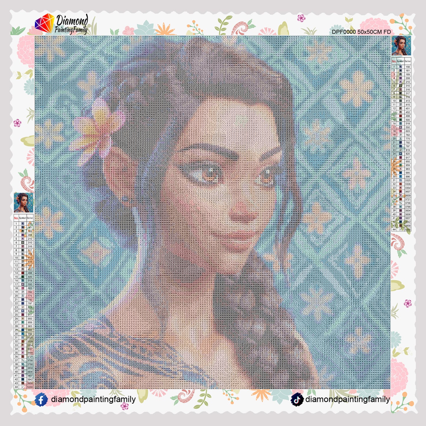 Diamond Painting Family Full Resin Square Fairy Dust Crystal AB Stone Diamond Painting Arts Young Lady丨DF0112