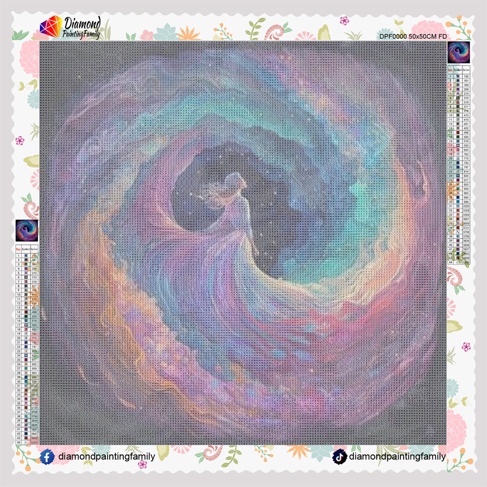 Diamond Painting Family Resin Square Fairy Dust Crystal AB Stone Diamond Painting Arts Colorful Lady丨DF0192