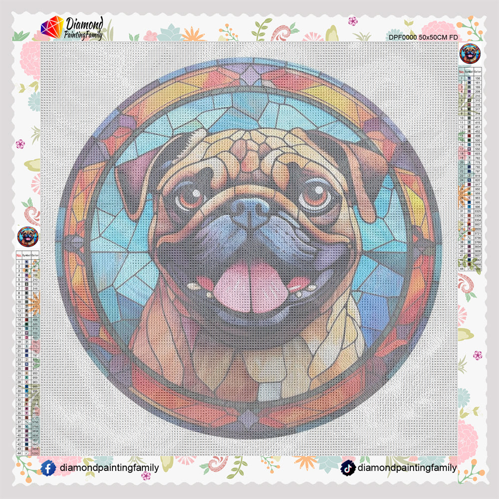 Diamond Painting Family Resin Square Fairy Dust Crystal AB Stone Diamond Painting Arts Colorful Shar Pei Dog丨DF0195