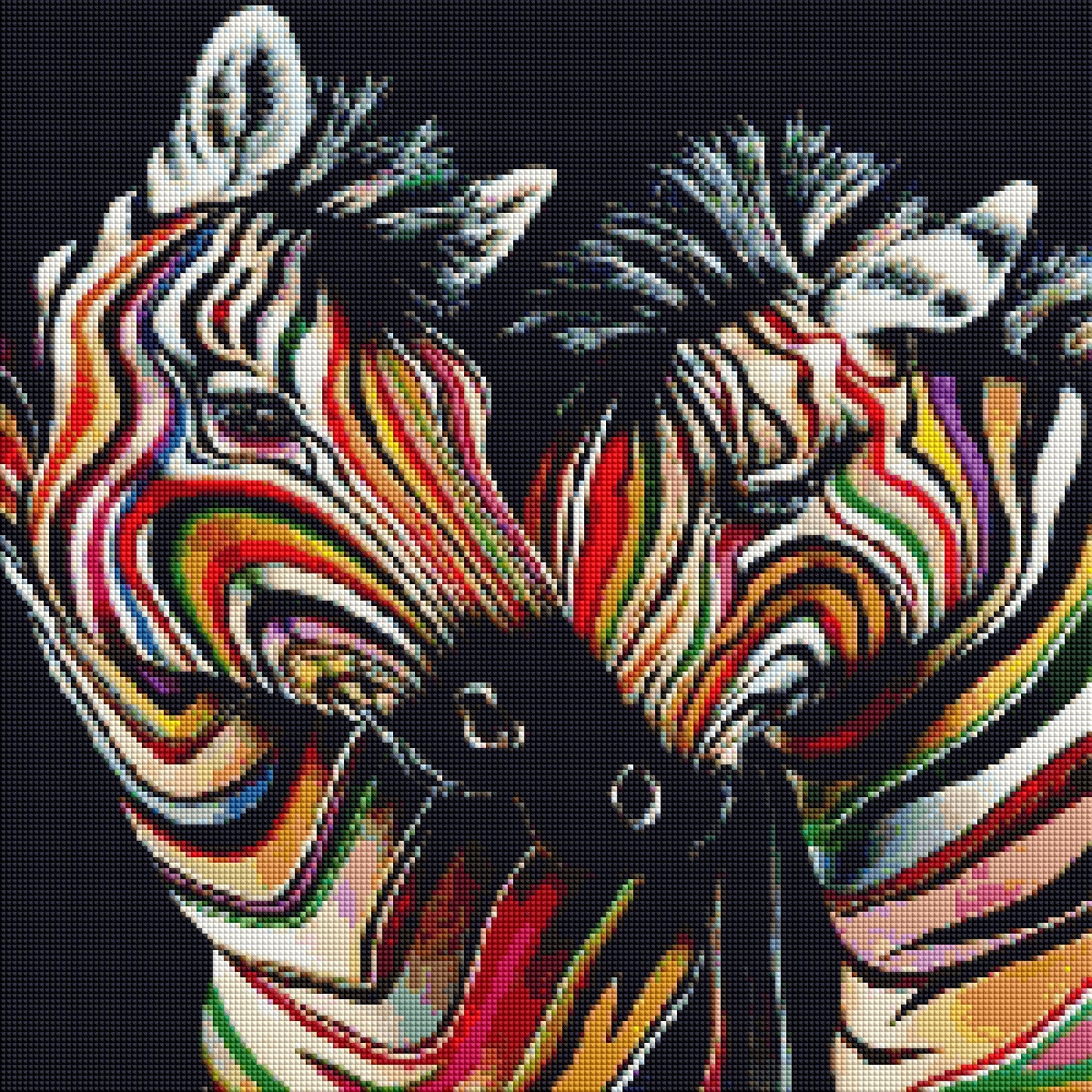 Diamond Painting Family Full Resin Square Fairy Dust Crystal AB Stone Diamond Painting Arts Zebra Lover丨DF0075
