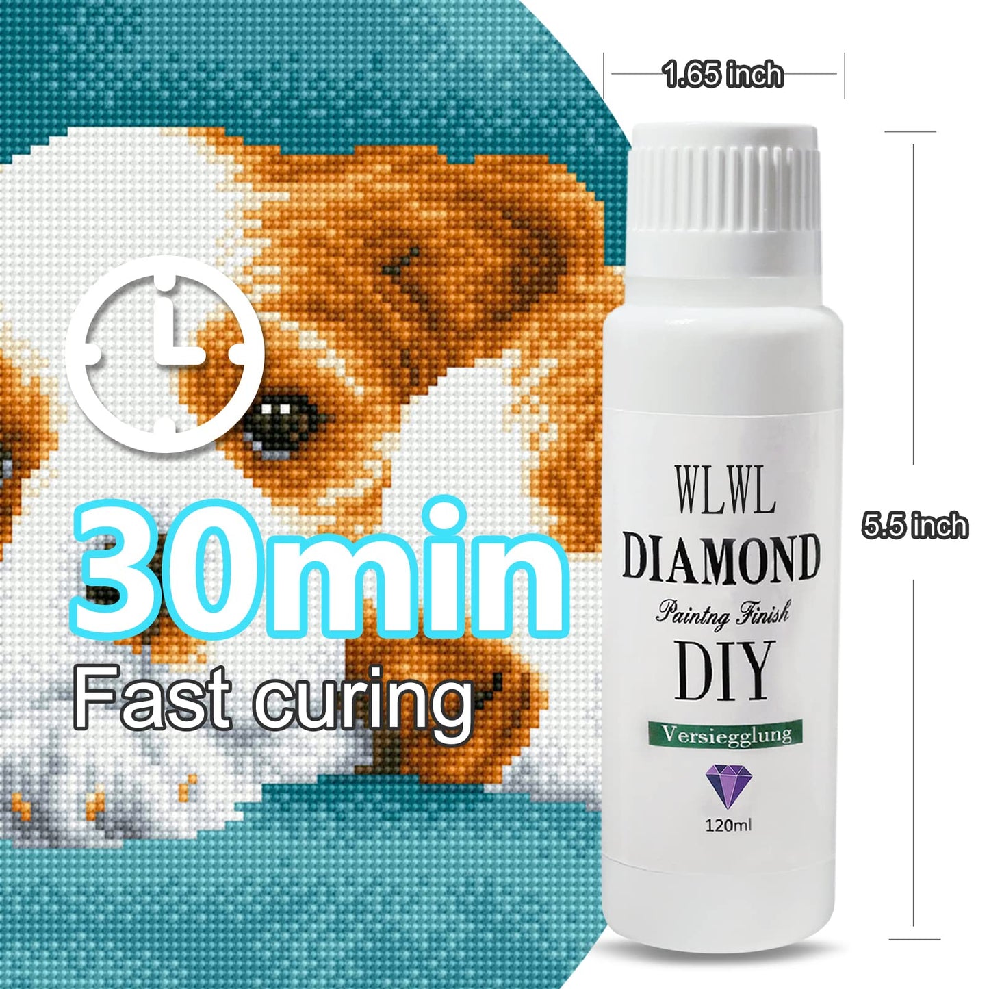 Diamond Painting Sealer, Scdom 120ML Fast Drying Diamond Painting Glue with Sponge Head-tool