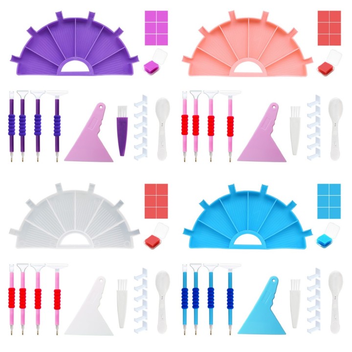 Diamond Painting Tools | 6 Section Palm Trays 20 piece set