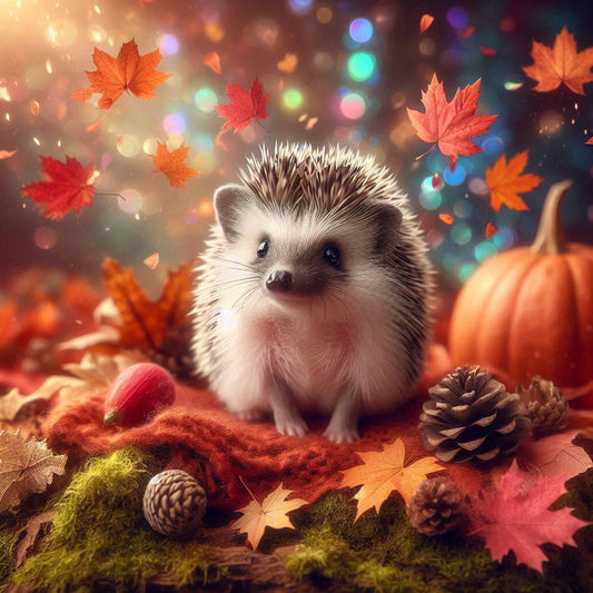 Diamond Painting Family Multi Color Mixed Stone Diamond Painting Autumn Hedgehog丨DPF8002（120 Colors）