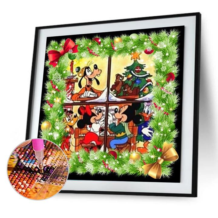 Luxury Diamond Painting 100% Full Resin Drill Set Color Mickey's Christmas Friends NY017