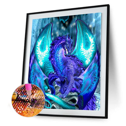 Luxury Diamond Painting Full Resin Drill Set Blue Dragon NY018