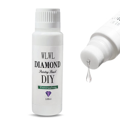 Diamond Painting Sealer, Scdom 120ML Fast Drying Diamond Painting Glue with Sponge Head-tool
