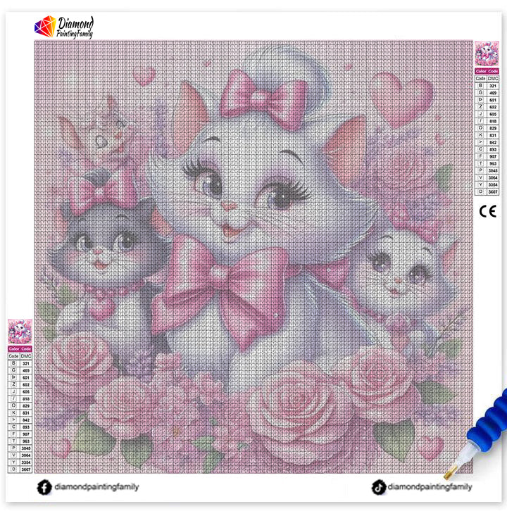 Luxury Diamond Painting Square Drill Lovely Cats