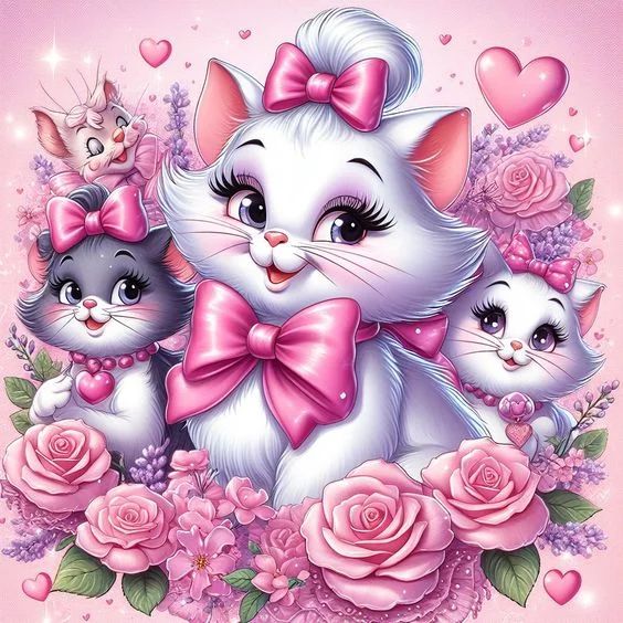 Luxury Diamond Painting Square Drill Lovely Cats