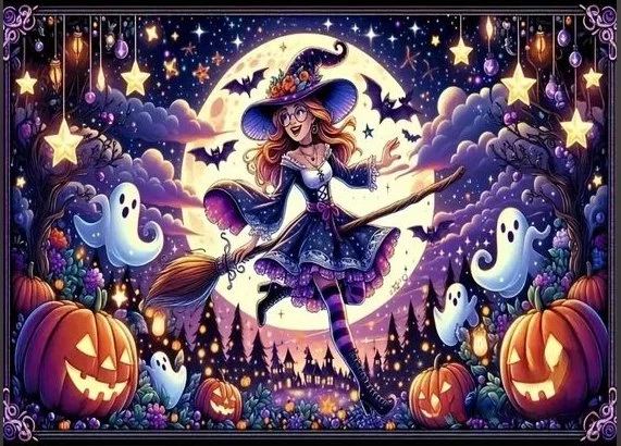 Luxury Diamond Painting丨Halloween Witch DPF0047