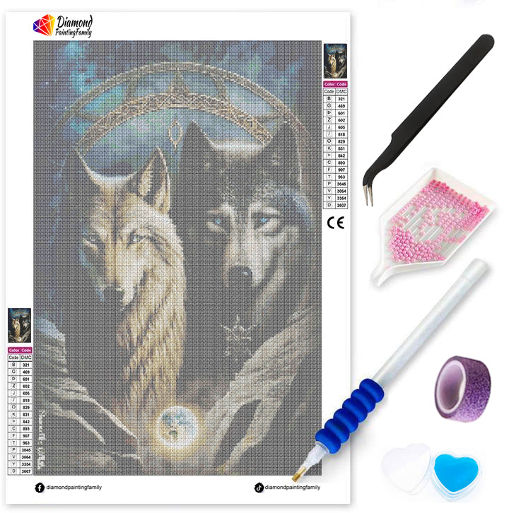 Luxury Diamond Painting丨Twin Wolves DPF0053