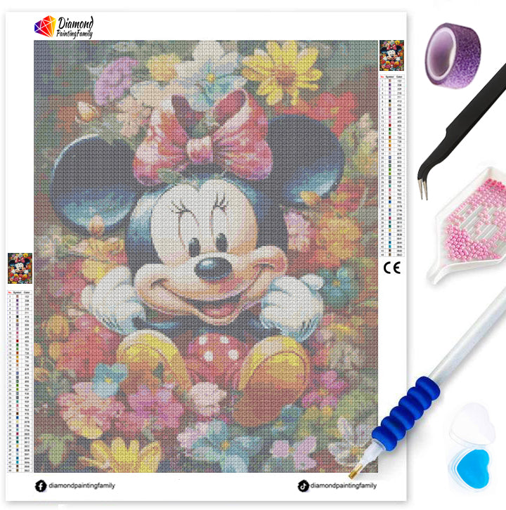 Luxury Diamond Painting丨Mickey On Flower DPF0063