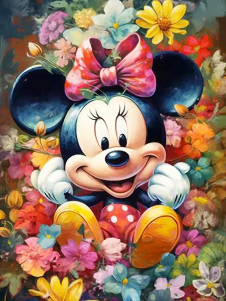 Luxury Diamond Painting丨Mickey On Flower DPF0063