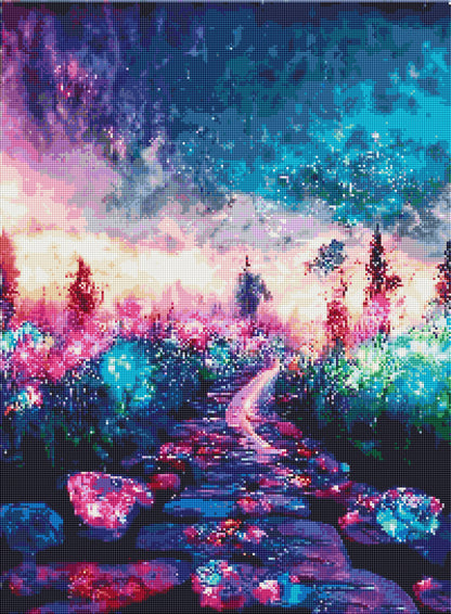 Diamond Painting Family Full Resin Square Fairy Dust Crystal AB Stone Diamond Painting Arts Dreamy Road丨DF0093