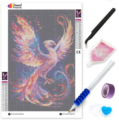 Diamond Painting Family Full Resin Square Fairy Dust Crystal AB Stone Diamond Painting Arts Phoenix Rising Ashes丨DF0095