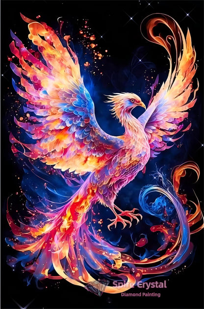 Diamond Painting Family Full Resin Square Fairy Dust Crystal AB Stone Diamond Painting Arts Phoenix Rising Ashes丨DF0095