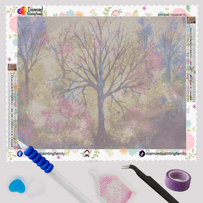 Diamond Painting Family Full Resin Square Fairy Dust Crystal AB Stone Diamond Painting Arts Colorful Forest丨DF0103