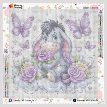 Diamond Painting Family Resin Square Fairy Dust Crystal AB Stone Diamond Painting Arts Eeyore Butterfly丨DF0189