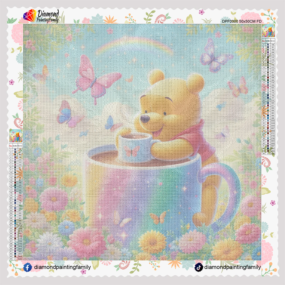 Diamond Painting Family Resin Square Fairy Dust Crystal AB Stone Diamond Painting Arts Colorful Winnie Pooh丨DF0193