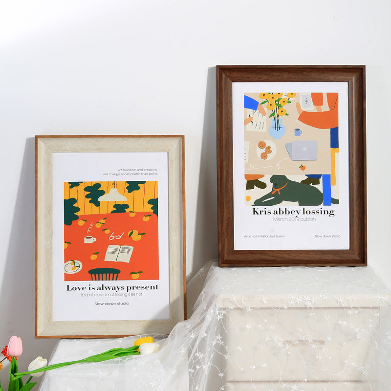 Decorative Painting Frame | Wood pattern Photo Frame tool