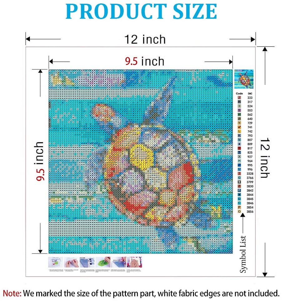 Diamond Painting Kits Colorful Sea Turtle Full Drill DIY 5D Diamond Painting