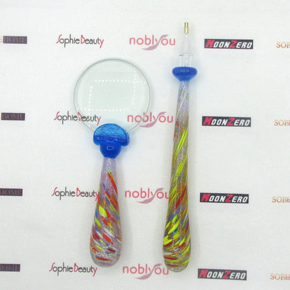 New Colored Glass Magnifying Pen Set For Diamond Painting Mosaic Embroidery Tools Beautiful Handle Magnifying