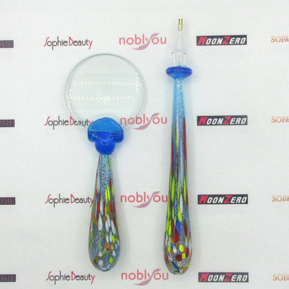 New Colored Glass Magnifying Pen Set For Diamond Painting Mosaic Embroidery Tools Beautiful Handle Magnifying